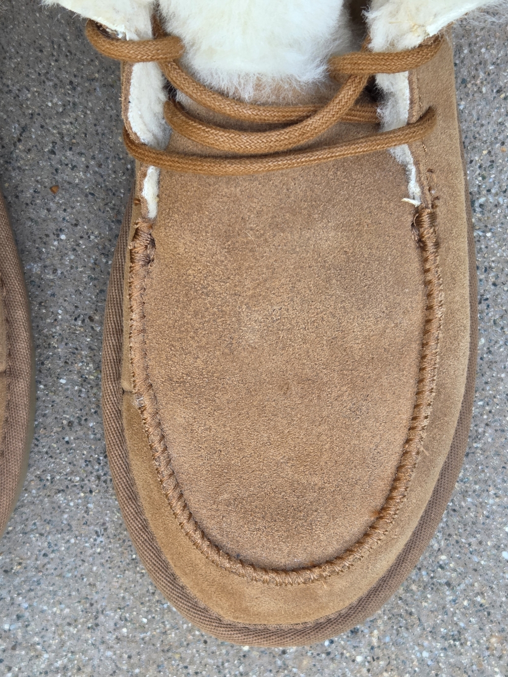 UGG Diara Boot Chestnut Suede Shearling Fur Cuffed Booties Women's Size 10 - Picture 8 of 13